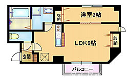 ベルアンジュ 1LDKの間取図画像