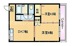 大宮マンション 2DKの間取図画像
