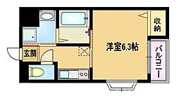 コートドリコ 1Kの間取図画像