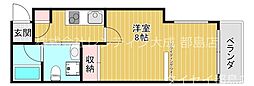 ベリーウェル・2 1Kの間取図画像