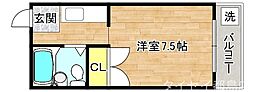 メゾン野江 1Kの間取図画像