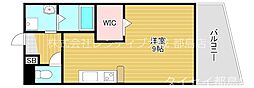 杏 1Kの間取図画像