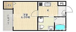 ファーストハウス 1Kの間取図画像