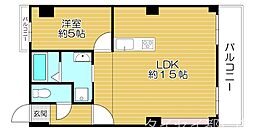 天満ドリームマンション 1LDKの間取図画像