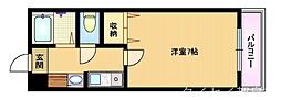 パーマネンス都島 1Kの間取図画像