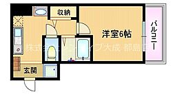 サンパレス都島 1Kの間取図画像