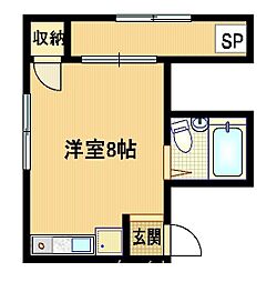 オリオンハウス ワンルームの間取図画像