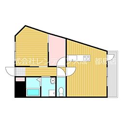 リビエールかすがえ 1LDKの間取図画像