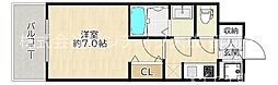 エスリードレジデンス都島シティフロント 1Kの間取図画像