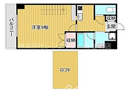 EIGHTSHIROKITA 1Kの間取図画像