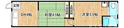 明日香ビル 2DKの間取図画像