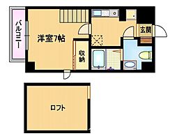 ラ・フォーレ東野田 1Kの間取図画像