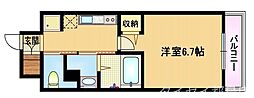 サンシャイン都島 1Kの間取図画像