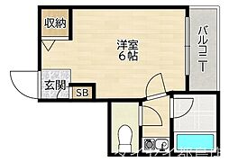 ハイツ浦野2 1Kの間取図画像