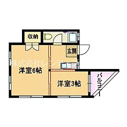 東洋ハイツ 2Kの間取図画像