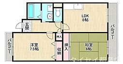 DWELLASANO 2LDKの間取図画像