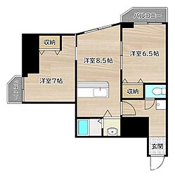 大都マンション第2 2LDKの間取図画像