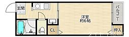 コアハウス 1Kの間取図画像