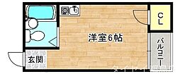 サンライズ ワンルームの間取図画像
