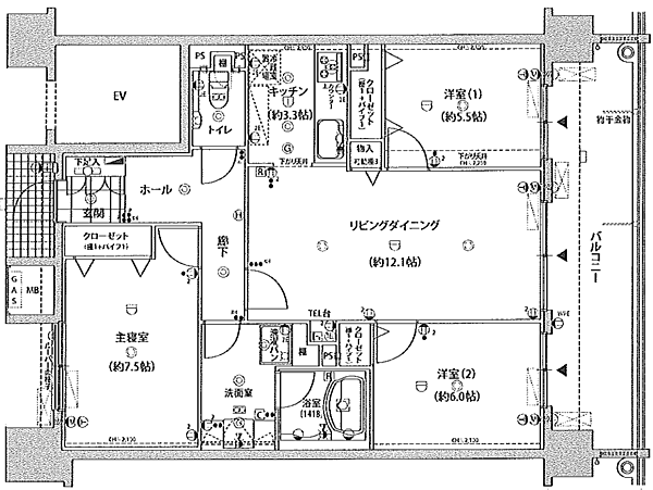 間取りを拡大表示