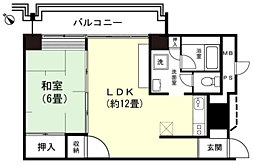 京王熱川マンション 1LDKの間取図画像