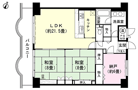 2SLDK 間取り