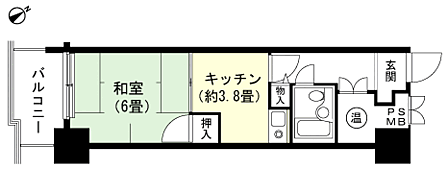 1DK 間取り