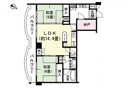2SLDK 間取り