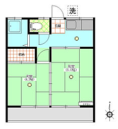 芝ハイツ 2Kの間取図画像