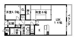 メゾンマルソー 2LDKの間取図画像