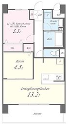 ディエスベアティ久宝寺口 2階2LDKの間取り