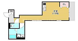 JR大阪環状線 鶴橋駅 徒歩8分の賃貸アパート 1階ワンルームの間取り