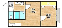 山本住宅 1LDKの間取図画像