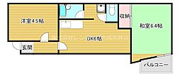 NILマンション今里 2DKの間取図画像