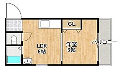エンパイヤシティー 1LDKの間取図画像