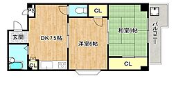 メゾンダイコー 2DKの間取図画像