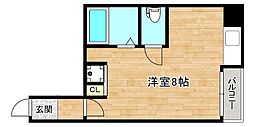 ボナール森ノ宮 ワンルームの間取図画像