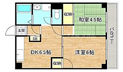 カタヤマコーポ 2DKの間取図画像