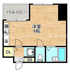 カトルセゾン四季 ワンルームの間取図画像