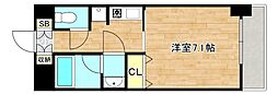 グレンパーク中川 1Kの間取図画像