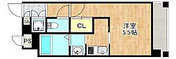 レジュールアッシュ長堀通南 1Kの間取図画像