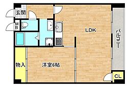 ハイツグランドール 1LDKの間取図画像