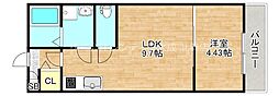ALBA 1LDKの間取図画像