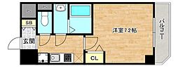 グランパシフィック今里公園 1Kの間取図画像
