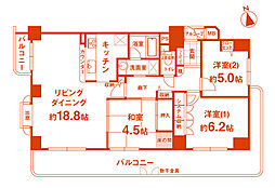クラウンハイム豊中柴原モノレール駅前 3LDKの間取図画像