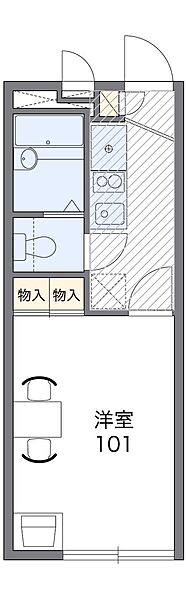 レオパレスＫＯＭＡＴＵＢＡＲＡ 101｜兵庫県高砂市荒井町小松原 1丁目(賃貸アパート1K・1階・19.87㎡)の写真 その2