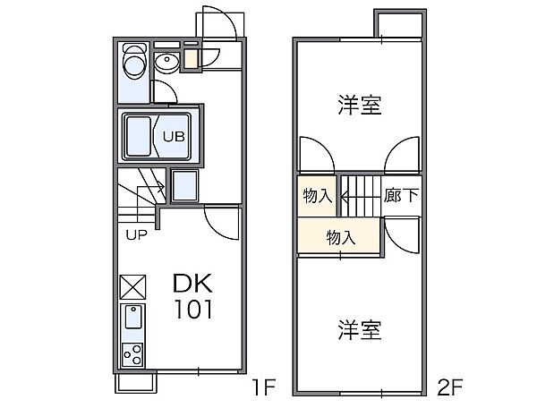 レオパレスＡＫＩＲＡ 107｜兵庫県加古川市野口町坂井(賃貸アパート2DK・1階・40.95㎡)の写真 その2