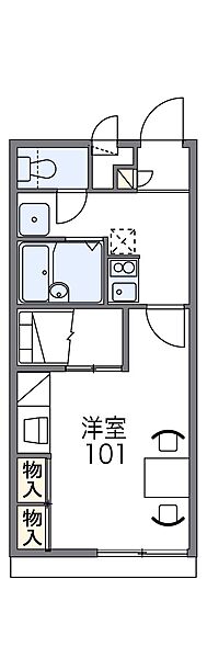 レオパレスＨａＲＵII 104｜兵庫県姫路市広畑区西蒲田(賃貸アパート1K・1階・22.70㎡)の写真 その2