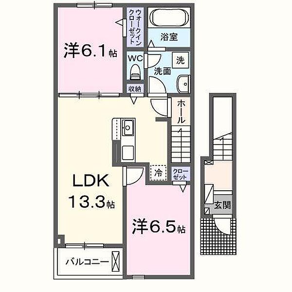 ハウオリエカヒ 202｜兵庫県姫路市書写(賃貸アパート2LDK・2階・59.58㎡)の写真 その2