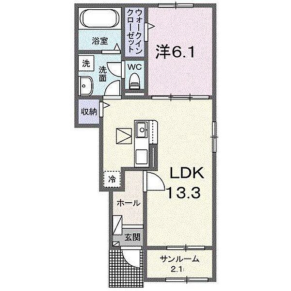 エスパス　リッシュ　田井　Ｂ 104｜兵庫県姫路市網干区田井(賃貸アパート1LDK・1階・50.01㎡)の写真 その2